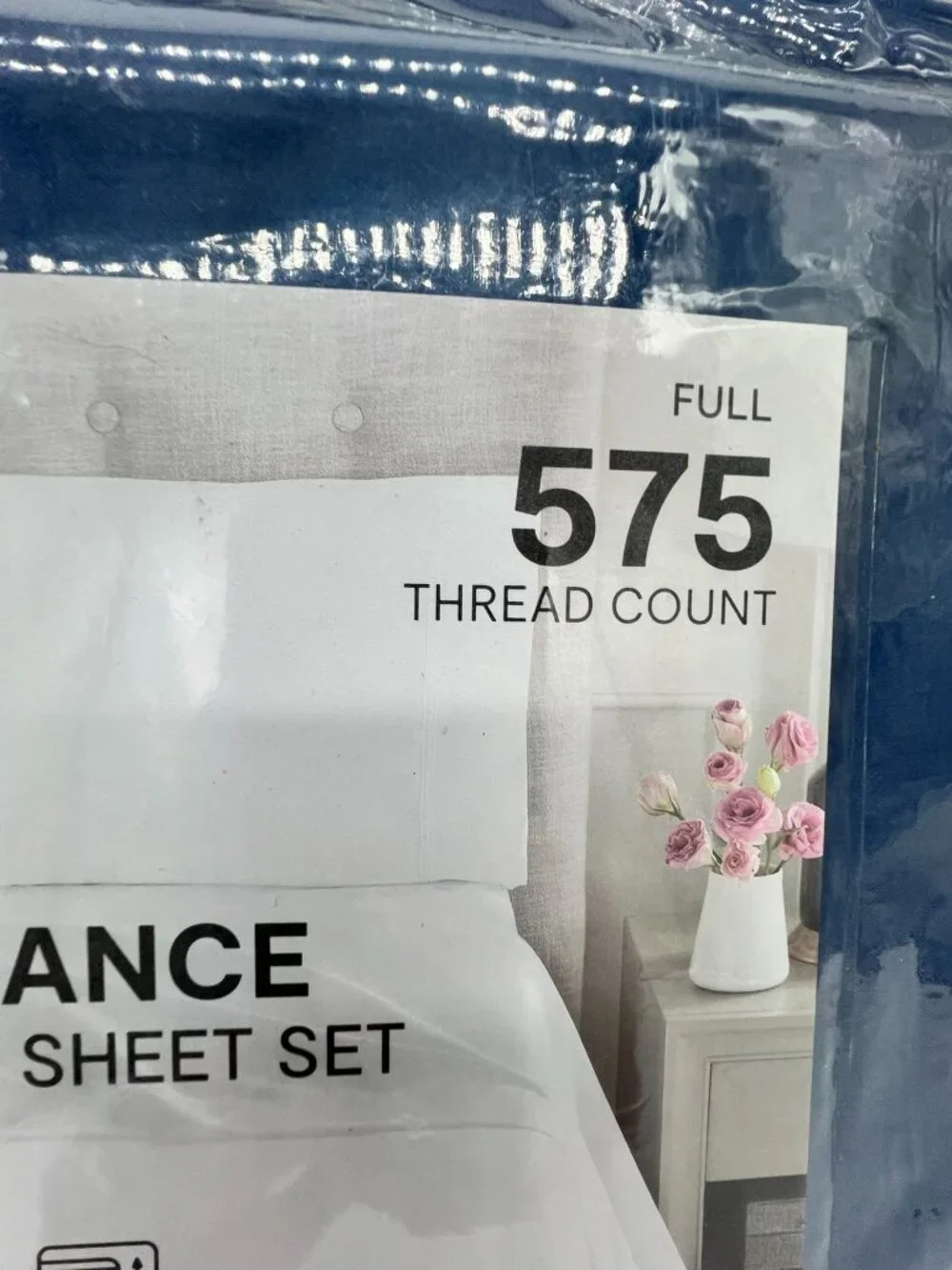 Liz Claiborne Kensington Blue Cotton Rich Sheet Set Full Size Bedding